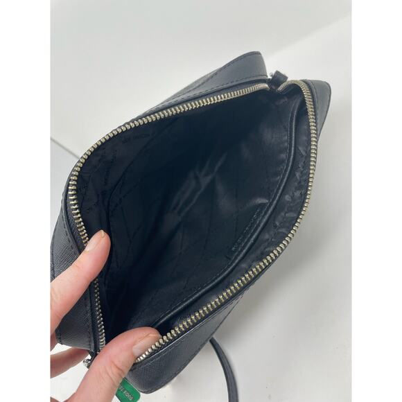 Michael Kors Jet Set Large East West Crossbody Bag Black Logo Saffiano - Picture 7 of 8